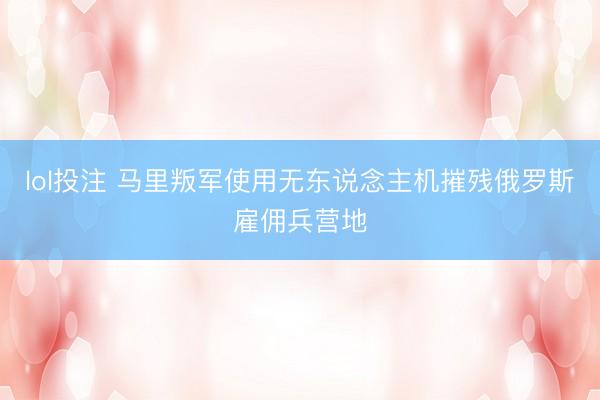 lol投注 马里叛军使用无东说念主机摧残俄罗斯雇佣兵营地